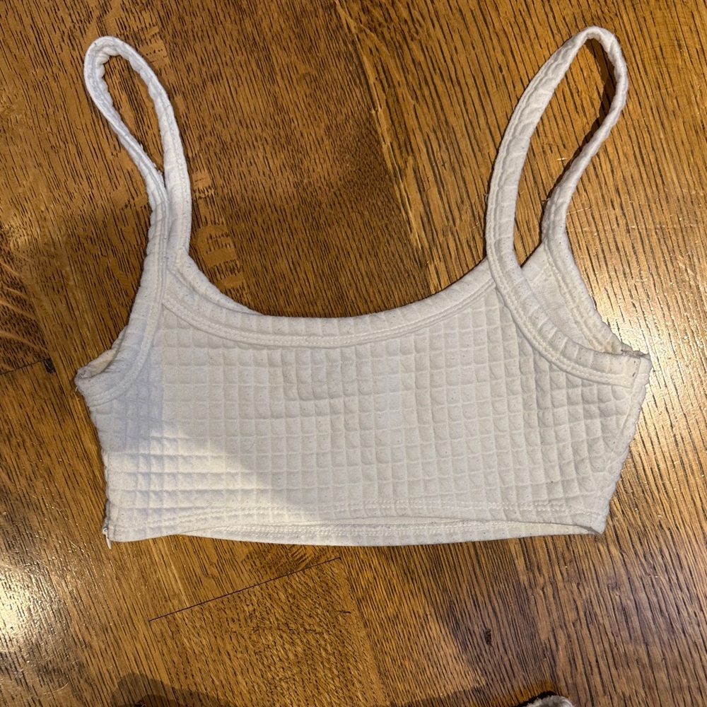 PRINCESS POLLY WHITE WAFFLE SET | CROP TOP + JOGGERS | US 4 / S - Picture 6 of 13